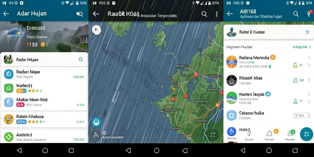 Tampilan antarmuka aplikasi AIR168 menunjukkan peta radarnya yang akurat dan informatif.