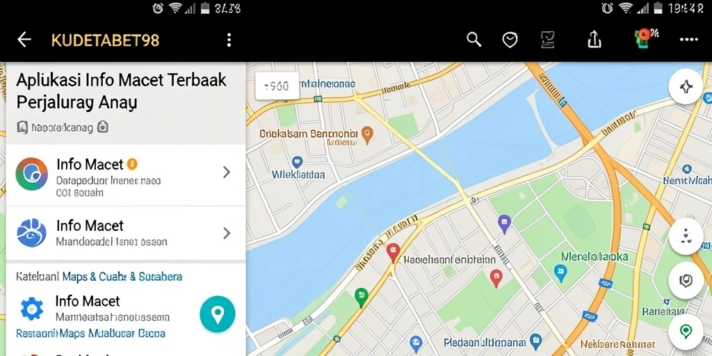 Antarmuka KUDETABET98 menampilkan peta lalu lintas yang jelas dan informatif.