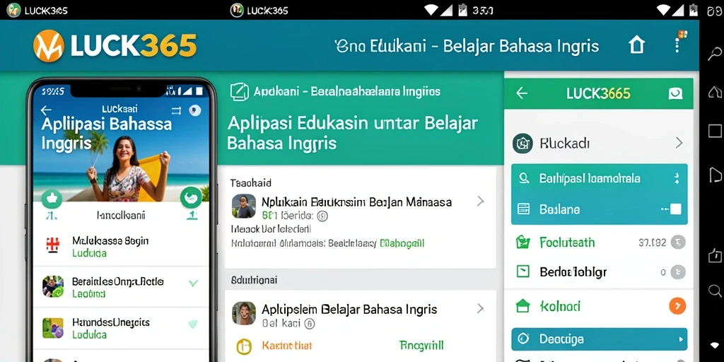 Tampilan antarmuka aplikasi LUCK365 untuk belajar Bahasa Inggris yang interaktif.